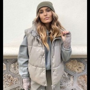 Zara Faux Leather Puffer Vest